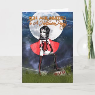Halloween Party Invitation Card - Gothic Oh La La card