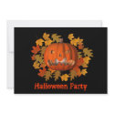 Halloween Party Invitation Jack O Lantern Leaves by SmilinEyesTreasures Halloween Party Invitation Jack O Lantern Leaves