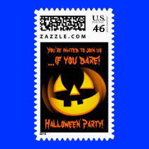 Halloween Party Invitation Postage Stamps