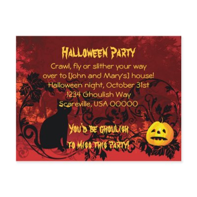 Halloween Party Invitation postcards