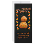 Halloween party invitation pumpkins and candy rack cards