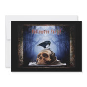 Halloween Party Invitation - Raven on Skull