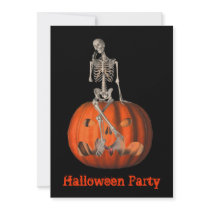 Halloween Party Invitation Skeleton Jack O Lantern by SmilinEyesTreasures Halloween Party Invitation Skeleton Jack O Lantern