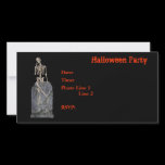 Halloween Party Invitation Skeleton Tombstone Card
