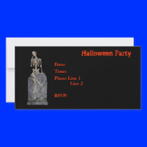 Halloween Party Invitation Skeleton Tombstone Card Photo Card Template