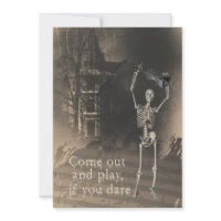 Halloween Party Invitation, Skeleton with Violin