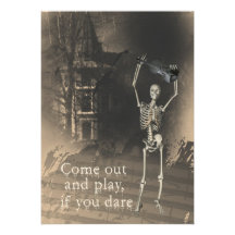 Halloween Party Invitation, Skeleton with Violin