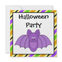 vampire bat halloween party invitations