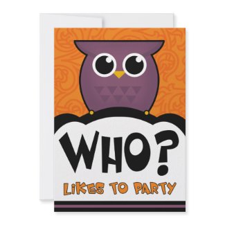 Halloween Party Invitations Cartoon Owl invitation