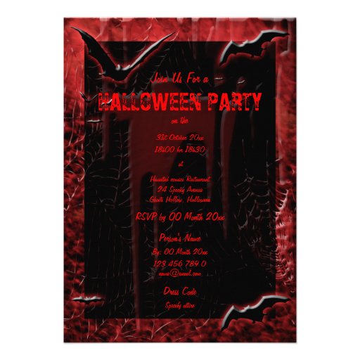 Halloween party invitations - customize template