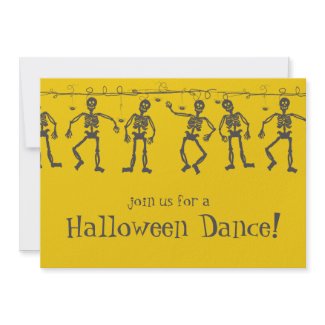Halloween Party Invitations Dance Skeletons invitation