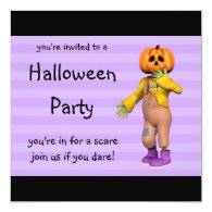 Halloween Party Invitations Happy Jack Square