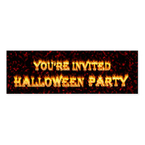 Halloween Party Invitations in fire and flames business cards by ultraflames Halloween Party Invitations in fire and flames business cards