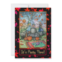 Halloween Party Invitations Little Witch Party