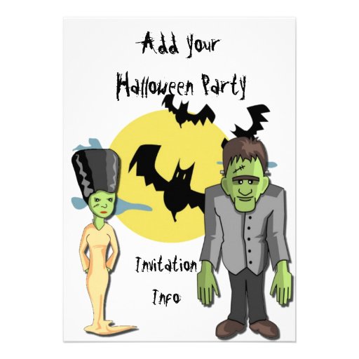 Halloween Party Invitations Monster Frankenstein
