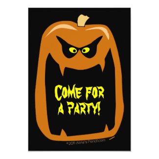 Halloween Party Invitations Scary Jack O Lantern