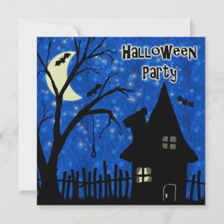 Halloween Party Invitations Spooky Haunted House invitation