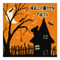 Halloween Party Invitations Spooky Haunted House