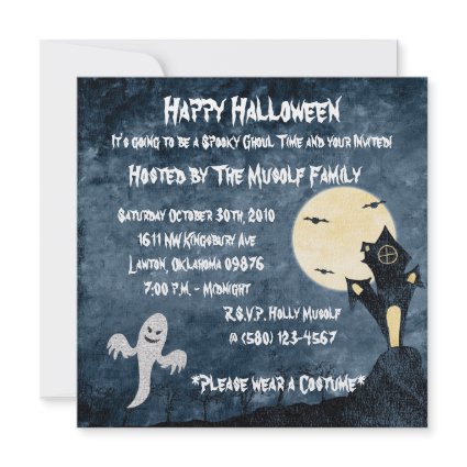 Halloween Party Spooky House Fun Scary Invitation