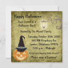 Halloween Party Spooky Pumpkin Fun Invitation
