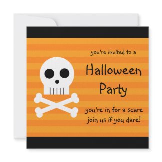 Halloween Party Invitations Square Pirate Skull invitation