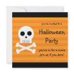 Halloween Party Invitations Square Pirate Skull