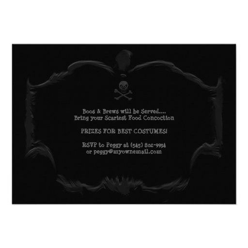 Halloween Party Invite - Black & Orange Border
