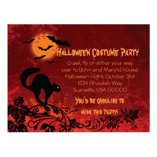 Halloween Party Invite Post Cards
