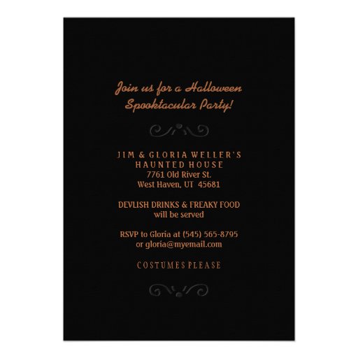 Halloween Party Invite - Scary Dog Under the Moon
