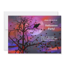 Halloween Party Raven Night Invites