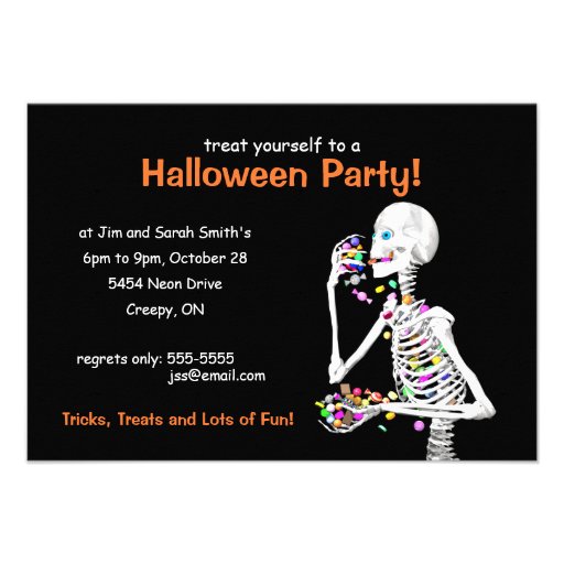 Halloween Party Skeleton Custom Invite