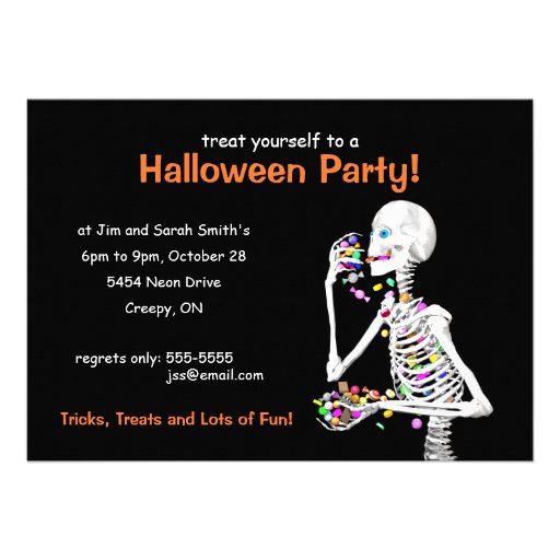 Halloween Party Skeleton Custom Invite