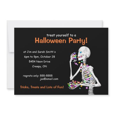 Halloween Party Skeleton Custom Invite by xfinity7