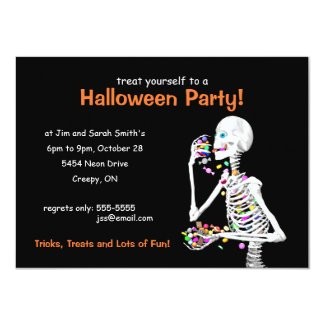 Halloween Party Skeleton 4.5x6.25 Paper Invitation Card