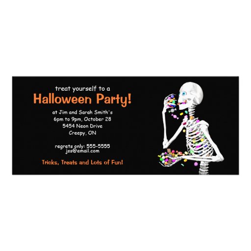 Halloween Party Skeleton Personalized Invites