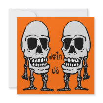 Halloween Party Skeletons Host a Party Invitations