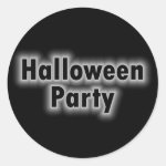 Halloween Party White Glow Classic Round Sticker