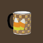 Halloween Patchwork Candy Corn Mug mugs