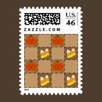 Halloween Patchwork Postage Stamp