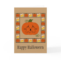Halloween Patchwork Pumpkin Card