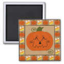 Halloween Patchwork Pumpkin Magnet magnet