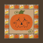 Halloween Patchwork Pumpkin Magnet magnets