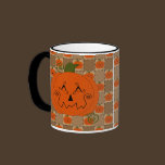 Halloween Patchwork Pumpkin Mug mugs