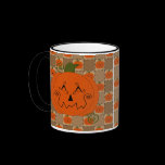 Halloween Patchwork Pumpkin Mug