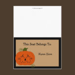 Halloween Patchwork Pumpkin Table Tent postcards