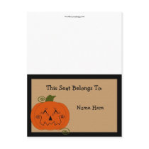 Halloween Patchwork Pumpkin Table Tent Postcards