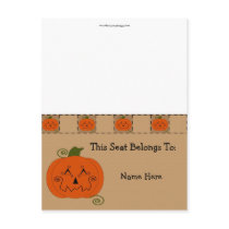 Halloween Kürbis Patchwork Tischaufsteller postkarten by 13BlackCatsDesigns Halloween Kürbis Patchwork Tischaufsteller postkarten