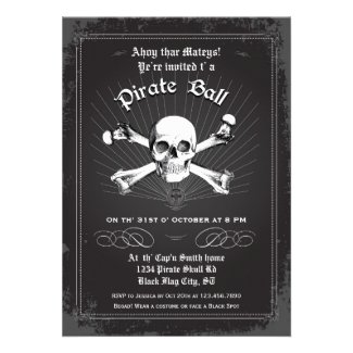 Halloween Pirate Party Invitation