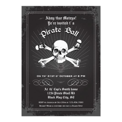 Halloween Pirate Party Invitation (front side)
