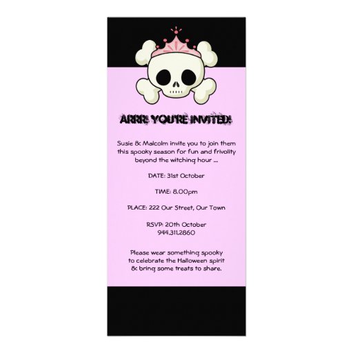 Halloween Pirate Princess Invitation